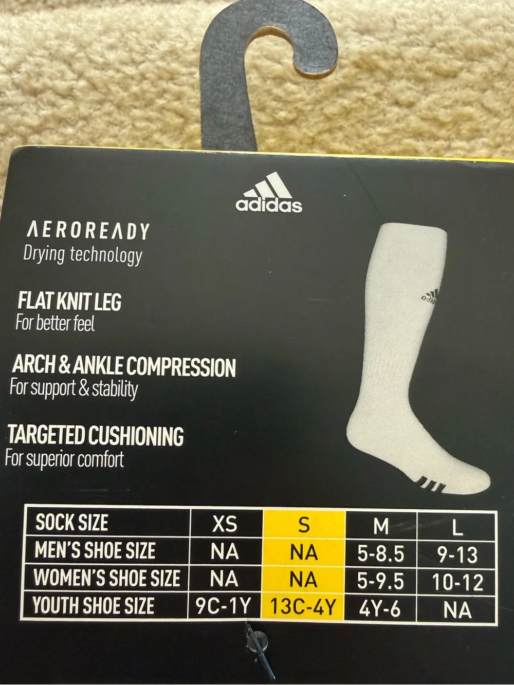 NWT adidas  White & Black Multi-Sport Soccer Baseball OTC Socks - 4 Pair